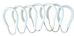 SET 12 ARGOLLAS (GANCHOS) METALICOS PLASTIFICADOS CORTINA
