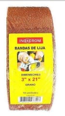 BANDAS DE LIJA 3 x 21 GRANO 80 (10 BANDAS x SET)