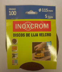 DISCOS DE LIJA VELCRO Ø115 MM GRANO 100 (5 DISCOS x SET)