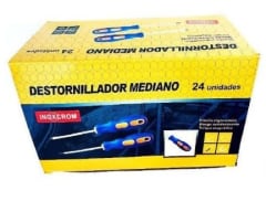 DESTORNILLADOR MANGO GOMA PUNTA PALETA MEDIANO (CAJA 24 U)