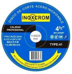 DISCO DE CORTE ACERO INOXIDABLE Ø4 1/2 (AZUL)10 UNIDADES