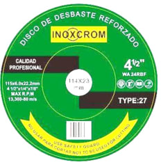 DISCO  DE DESBASTE REFORZADO Ø4 1/2 (VERDE)
