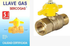 LLAVE PASO GAS 1/2 Pulg. x 1/2 Pulg. HI HE CERTIFICADA