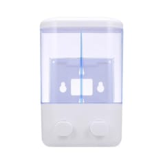 DISPENSADOR JABON LIQUIDO ACRILICO BLANCO DOBLE 1 LT