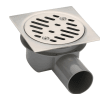 PILETA ACERO INOXIDABLE  15 x 15 CM REJILLA C/TRAMPA DE PVC 40 MM1