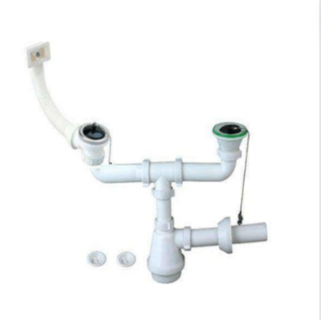 SIFON LAVAPLATOS 1 1/2 Pulg. DOBLE COMPLETO + REBALSE1