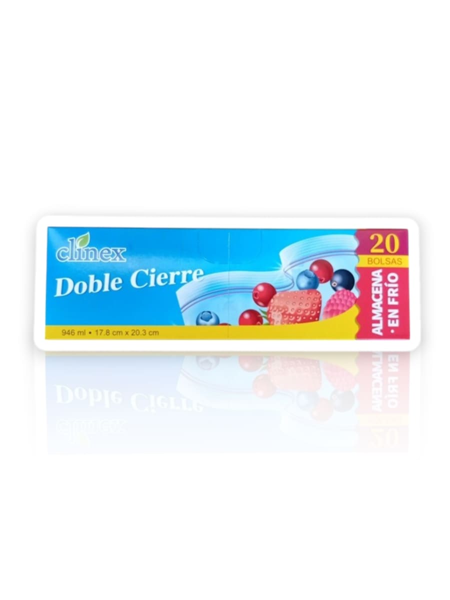 BOLSA ZIPLOC DOBLE CIERRE 17.8 x 20.3 CM 40 MIC1