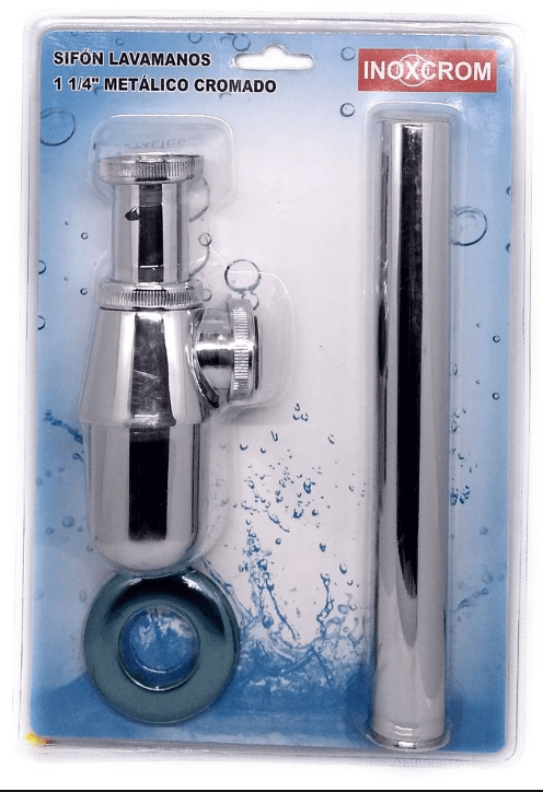 SIFON LAVAMANOS 1 1/4 METALICO CROMADO (BLISTER)1