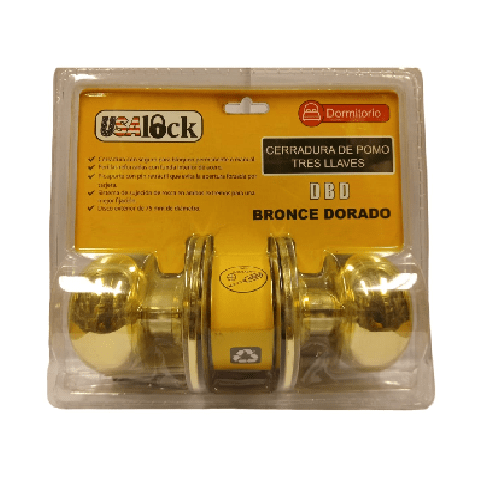 CERRADURA DE DORMITORIO BRONCE DORADO DBD1