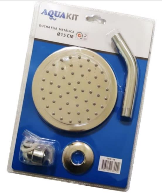 DUCHA FIJA  METALICA Ø15 CM BRAZO 15 CM (BLISTER)1