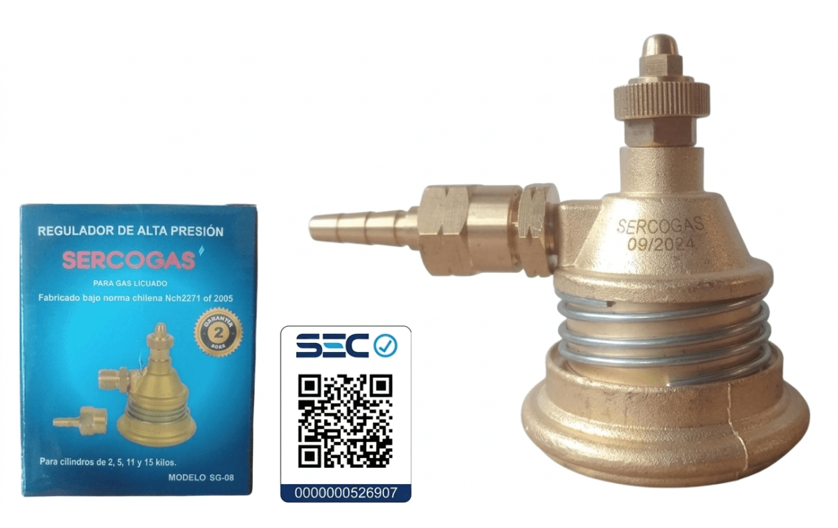 REGULADOR GAS ALTA PRESION BRONCE CERTIFICADO SERCOGAS1