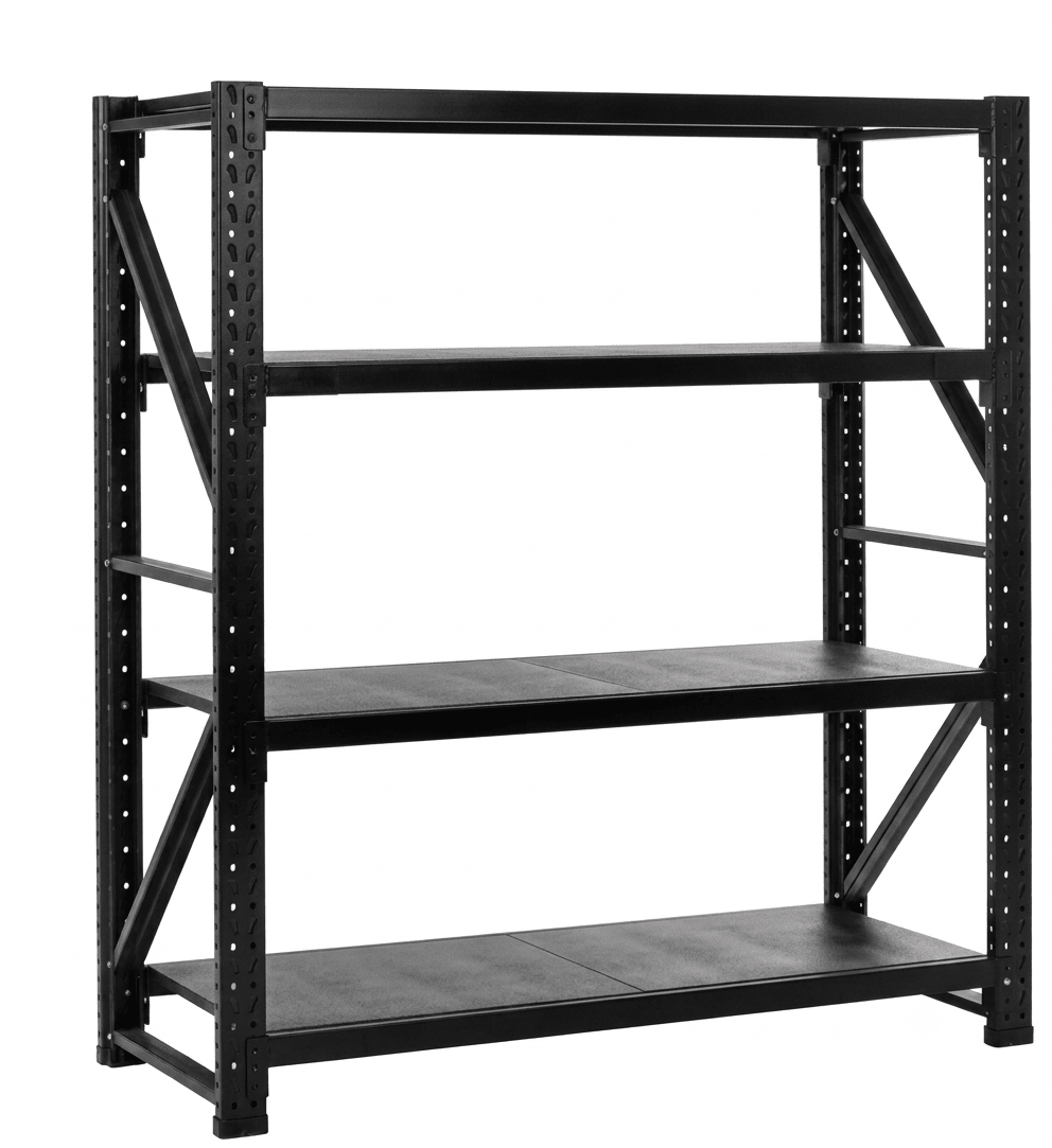 ESTANTE METALICO RACK NEGRO 2 MT x 2 MT x 60 CM1