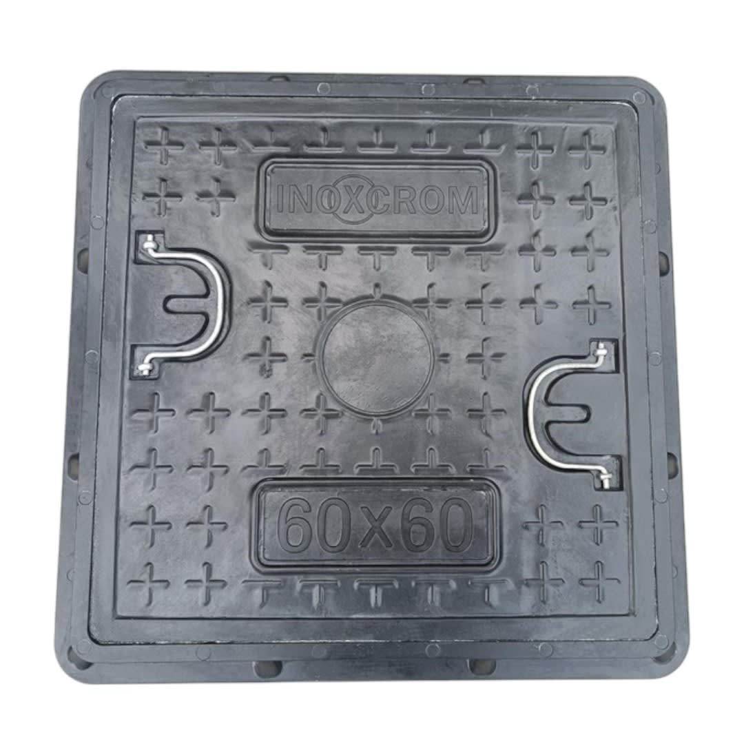TAPA DE CAMARA POLIMERO INDUSTRIAL C/MANILLA (60 x 60) CM 3 TONELADAS1