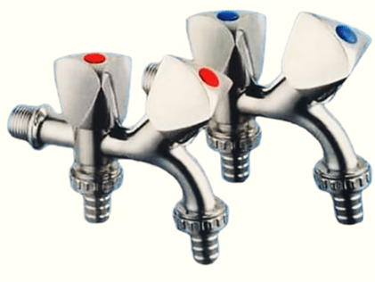 JUEGO 2 LLAVES DOBLE SALIDA 3/4  LAVADORA INOXCROM1