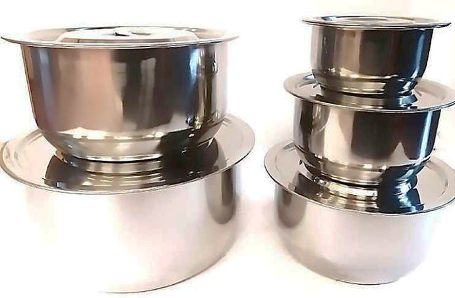 SET DE 5 POTES ACERO INOXIDABLE CON TAPA1