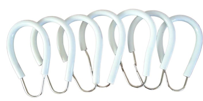 SET 12 ARGOLLAS (GANCHOS) METALICOS PLASTIFICADOS CORTINA1