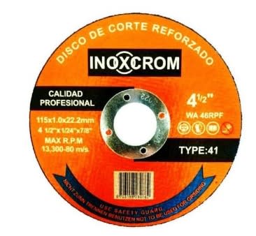 DISCO DE CORTE  DE METAL  Ø4 1/2 (NARANJO) 10 UNIDADES1