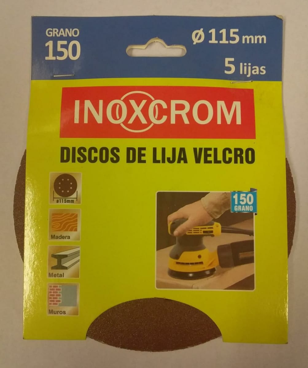 DISCOS DE LIJA VELCRO Ø115 MM GRANO 150 (5 DISCOS x SET)1
