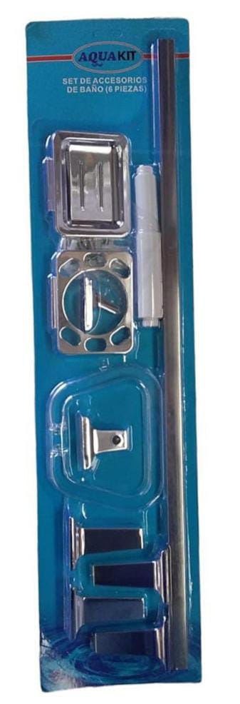 SET DE ACCESORIOS DE BAÑO 6 PIEZAS ABS CROMADO1