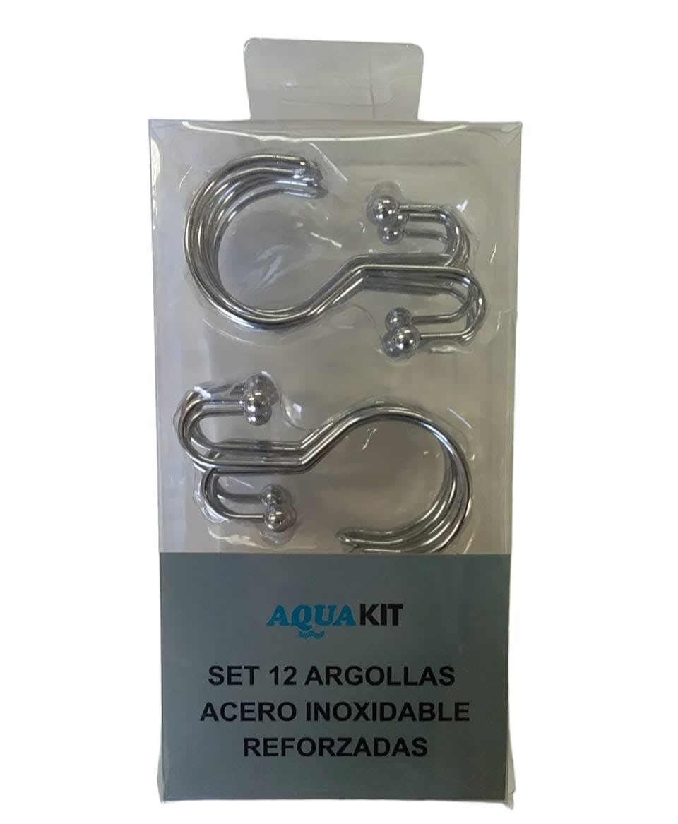 SET 12 ARGOLLAS (GANCHOS) ACERO INOXIDABLE REFORZADAS1