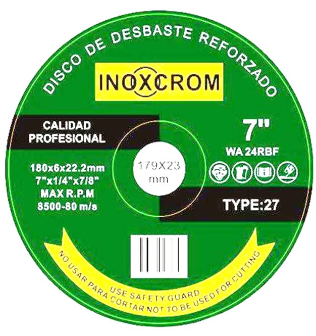 DISCO  DE DESBASTE REFORZADO Ø7 (VERDE)1