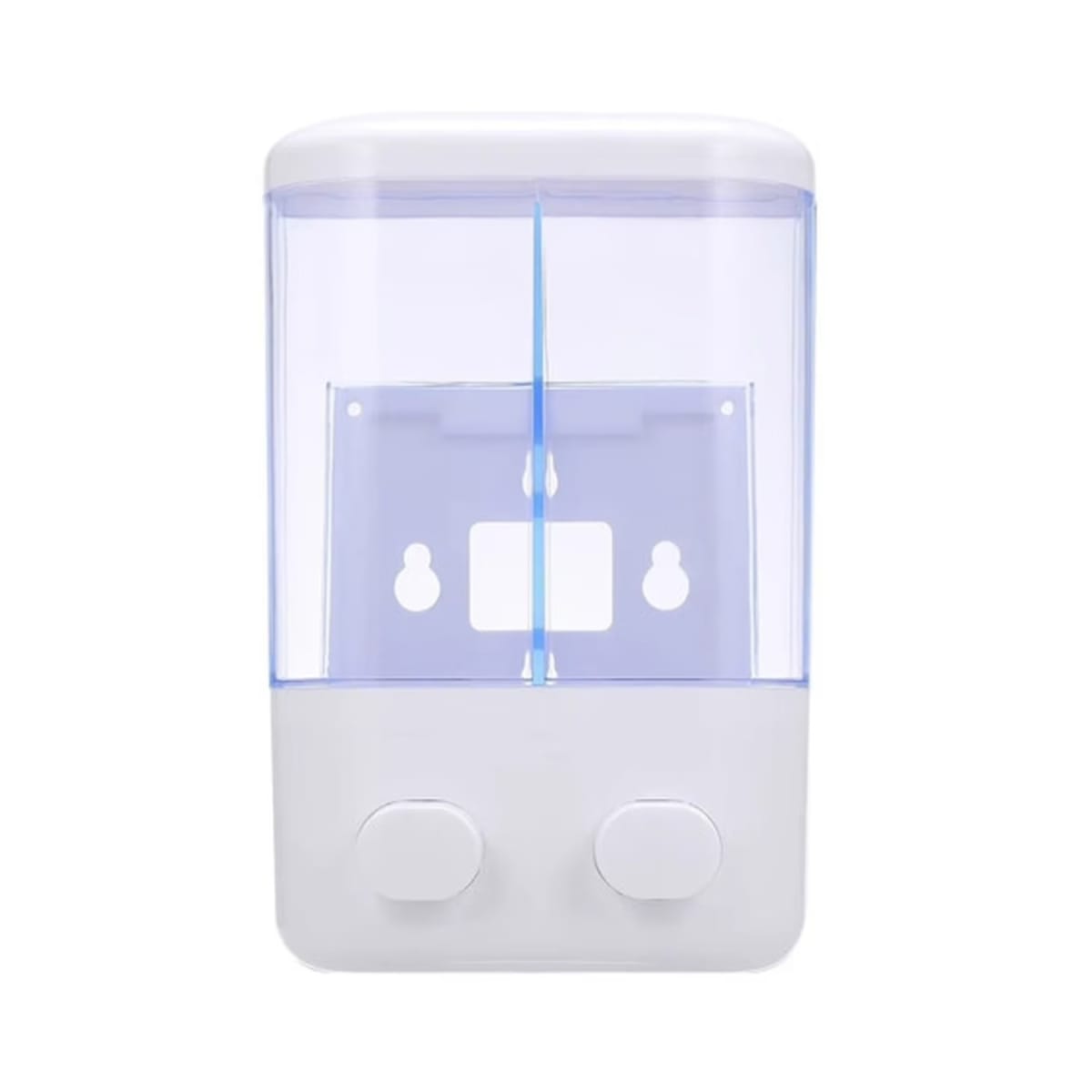 DISPENSADOR JABON LIQUIDO ACRILICO BLANCO DOBLE 1 LT1