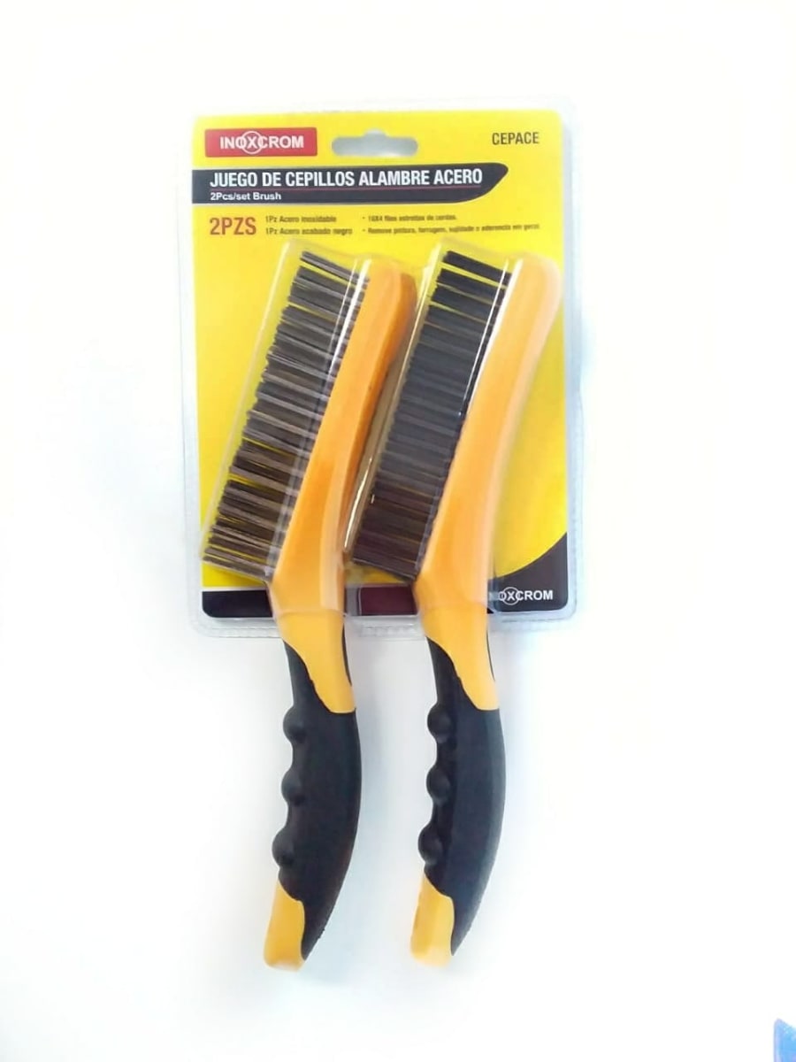 JUEGO DE 2 CEPILLOS ALAMBRE ACERO1