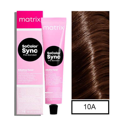 TINTURA MATRIX SOCOLOR SYNC 10A RUBIO CENIZA MUY MUY CLARO 90ML1