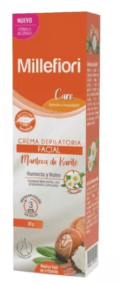 CREMA DEPILATORIA FACIAL MANTECA DE KARITE MILLEFIORI 20GR1