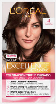 TINTURA LOREAL EXCELLENCE 4 CASTAÑO 45GR