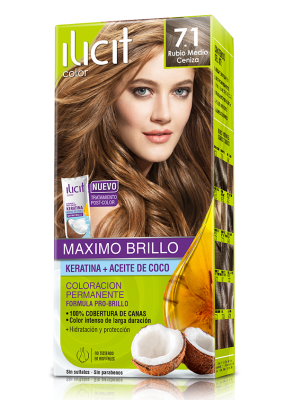 TINTURA ILICIT 7.1 RUBIO MEDIO CENIZA 45GR1