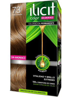 TINTURA ILICIT 7.3 RUBIO DORADO SIN AMONIACO
