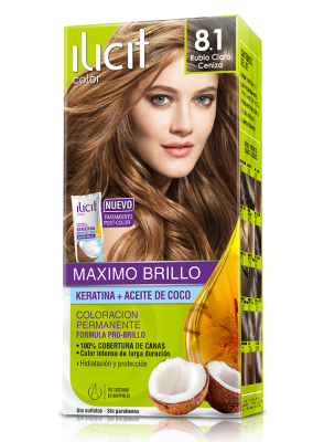 TINTURA ILICIT 8.1 RUBIO CLARO CENIZA 45GR
