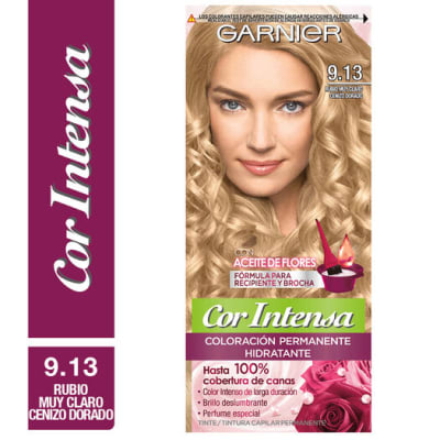TINTURA GARNIER COR INTENSA 9.13 RUBIO MUY CLARO CENIZO RORADO 45GR1