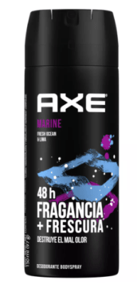 DESODORANTE SPRAY AXE 150ML 48HR MARINE1