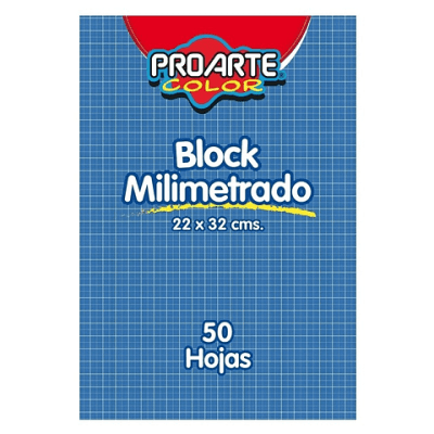 BLOCK PROARTE MILIMETRADO 50 HOJAS AZUL