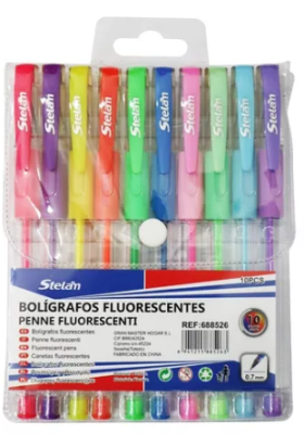 BOLIGRAFO FLUORESCENTE STELAM 10PCS 0.7MM