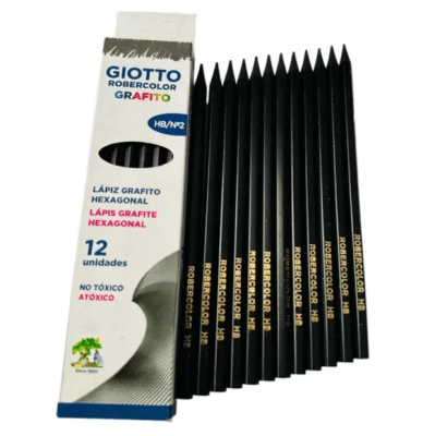 CAJA LAPICES GRAFITO GIOTTO ROBERCOLOR X12UNDS HB N°2 HEXAGONALES