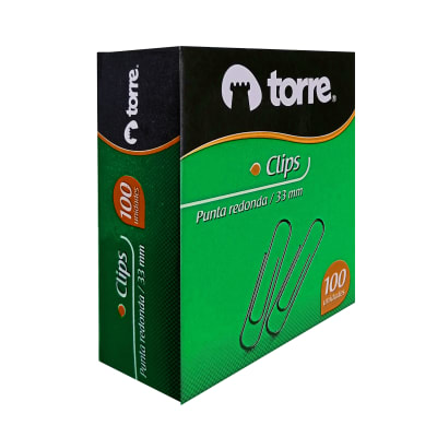 CLIPS METALICO PUNTA REDONDA 33mm X 100 Unidades TORRE1
