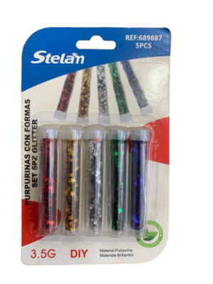 SET PURPURINA CON FORMAS STELAN  5 PCS