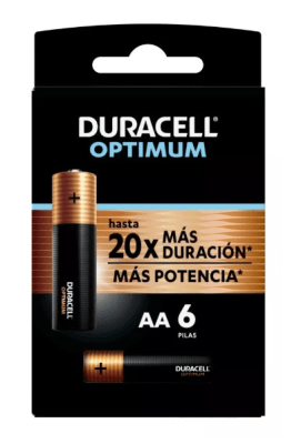 PILAS DURACELL OPTIMUM AA X 6 UNIDADES