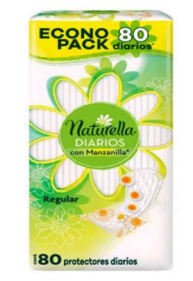 PROTECTORES NATURELLA 80 UNIDADES MANZANILLA