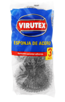 ESPONJA DE ACERO VIRUTEX X 3 UNIDADES