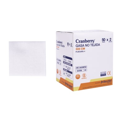 GASA NO TEJIDA 5X5 CM 50 SOBRES X 2 UNIDADES CRANBERRY