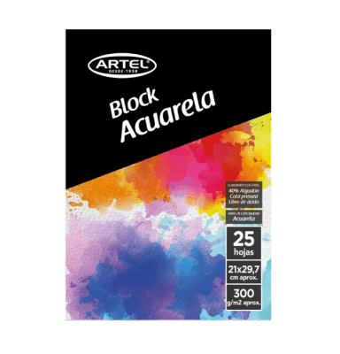BLOCK ACUARELA ARTEL 25 HOJAS 21X29.2CM 300GRS