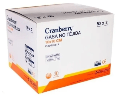 GASA NO TEJIDA 10X10 50 SOBRES DE 2 UNIDADES C/U CRANBERRY