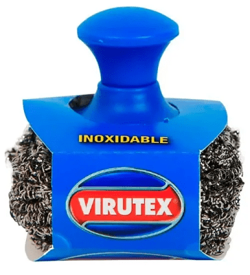 ESPONJA FIBRA INOXIDABLE CON MANGO VIRUTEX