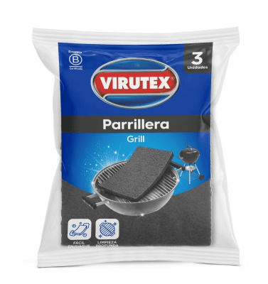 FIBRA PARILLERA GRILL  VIRUTEX 3 UNIDADES