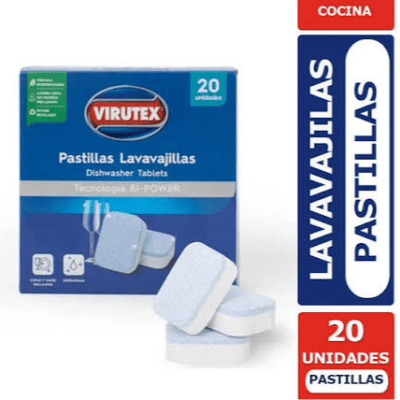 PASTILLAS LAVAVAJILLAS VIRUTEX PRO 20 UNIDADES