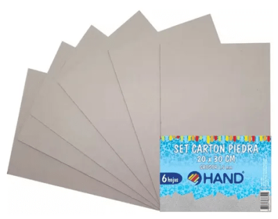 SET CARTÓN PIEDRA HAND 6 HOJAS  20X30CM GROSOR 1.5MM